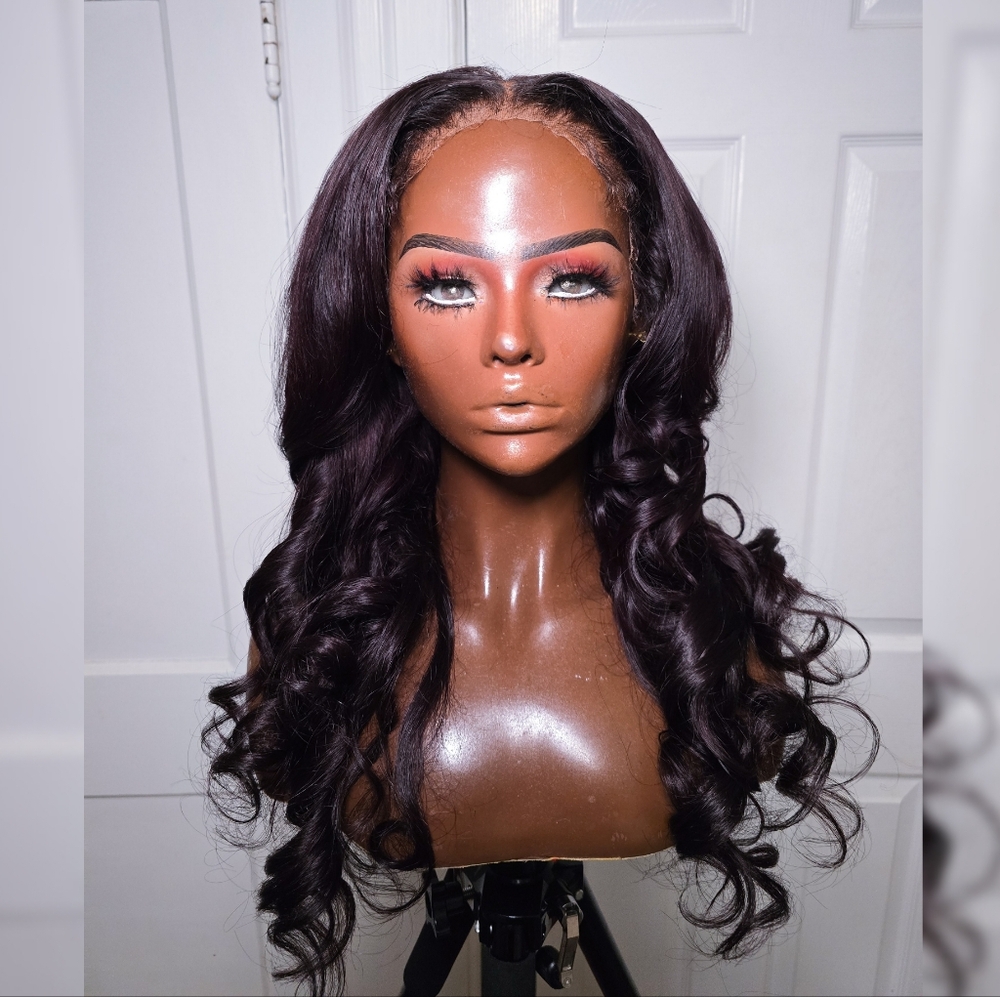 Dark Purple Human Hair Lace Frontal Wig